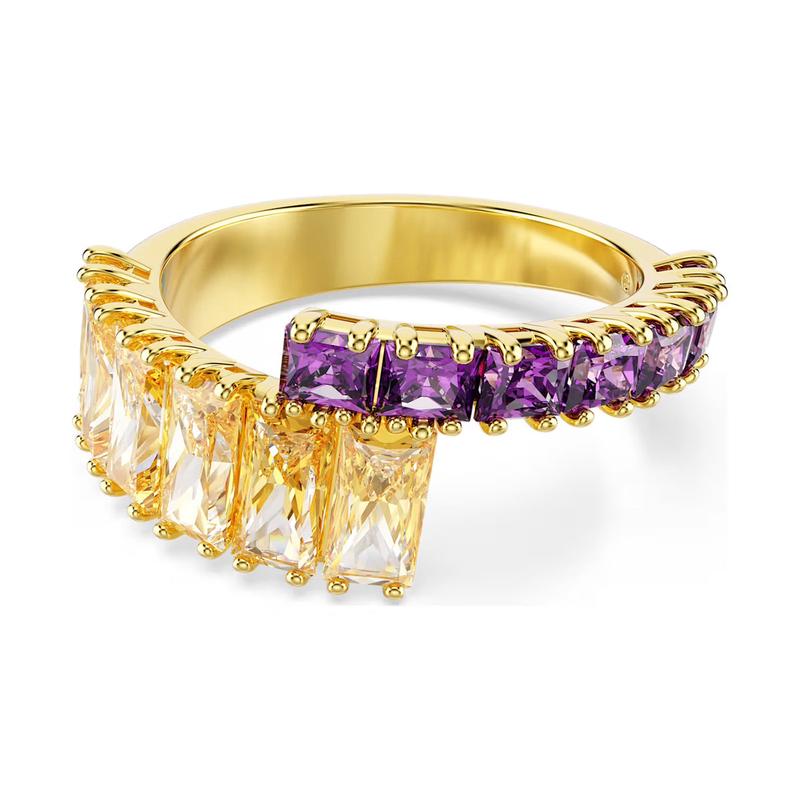 Open Matrix Ring Matrix Ring Mixed Cuts, Multicolored, Gold-Tone Plated | Ring ...